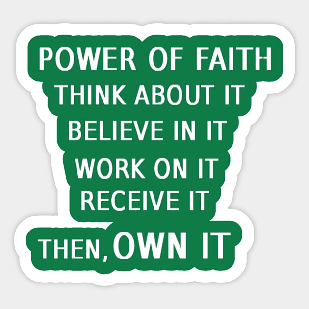 Power of Faith Illustration on Green Background Sticker by 2triadstore